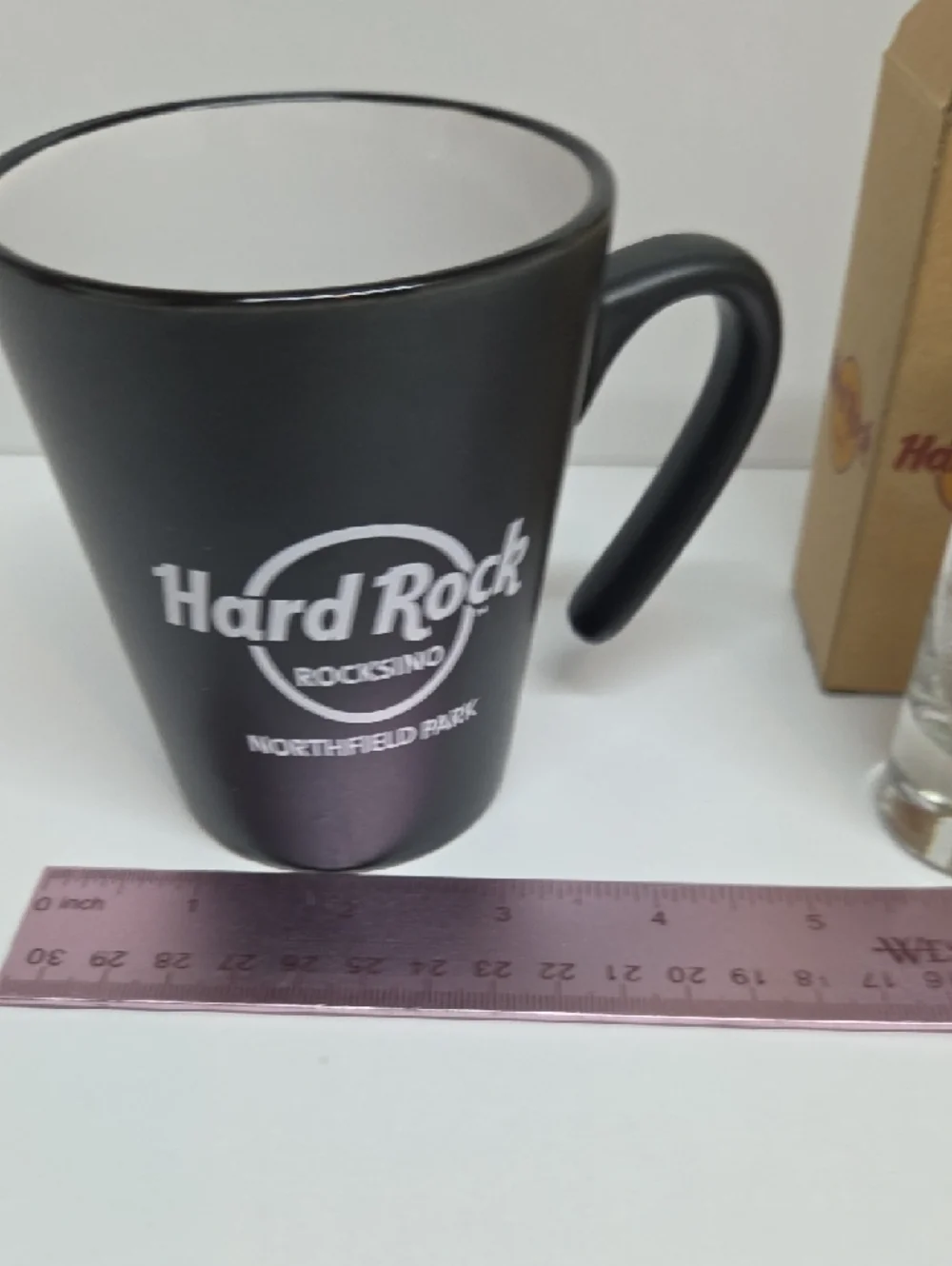 Hard Rock Cafe Black Ceramic Mug and 2 Shot Glasses Northfield Park